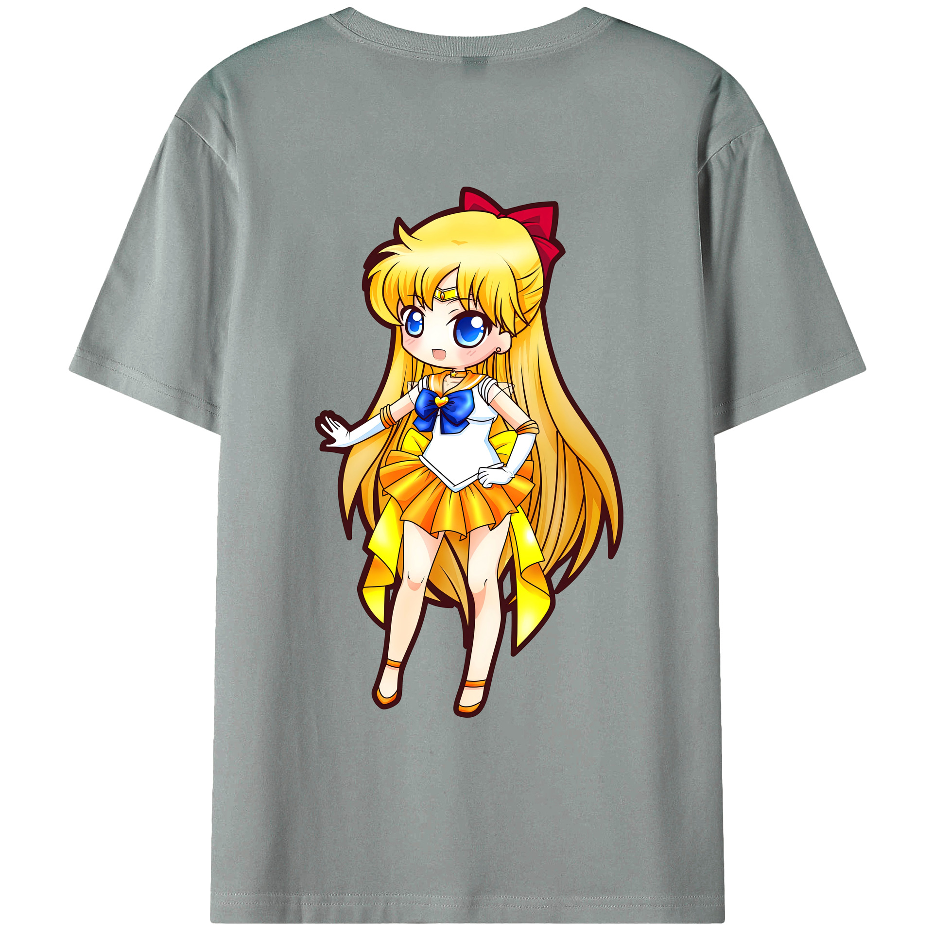 （画像用） 美少女戦士セーラームーン 愛野 美奈子 あいの みなこ Sailor Moon Aino Minako 綿100％ メンズ半袖Tシャツ（バックプリント） 通気性